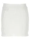 Herve Leger Hervé Léger 'ottoman Low Rise Mini' Skirt In Neutral
