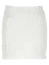 Herve Leger Hervé Léger 'ottoman Low Rise Mini' Skirt In White