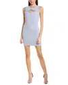 Herve Leger Crystal Cutout Ottoman Mini Dress In Blue