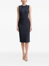 Herve Leger Panelled Sleeveless Midi Day Dress In Blue