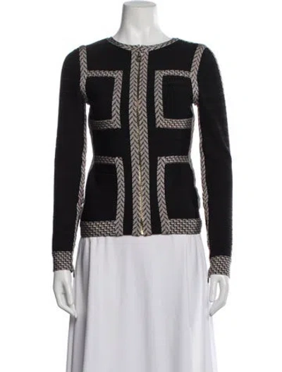Pre-owned Herve Leger Patterned Jacket In Black