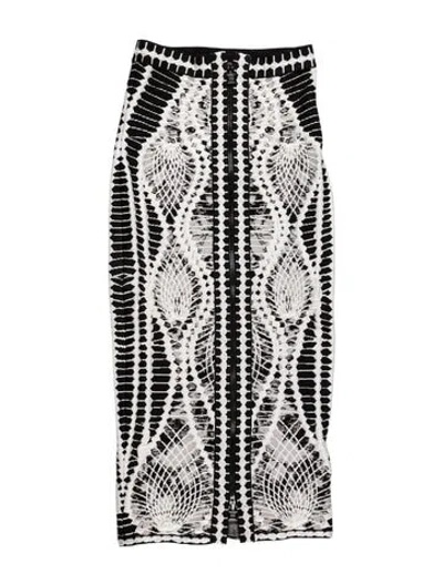 Pre-owned Herve Leger Patterned Long Skirt In Black