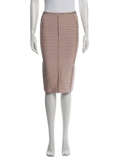 Pre-owned Herve Leger Patterned Midi Length Skirt In Neutrals