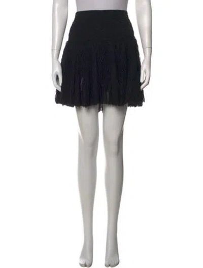 Pre-owned Herve Leger Patterned Mini Skirt In Black