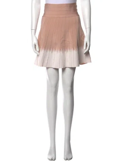 Pre-owned Herve Leger Patterned Mini Skirt In Neutral