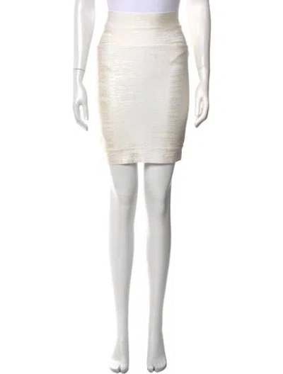 Pre-owned Herve Leger Patterned Mini Skirt In Neutrals