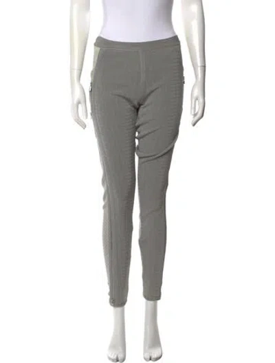 Pre-owned Herve Leger Patterned Skinny Leg Pants In Gray