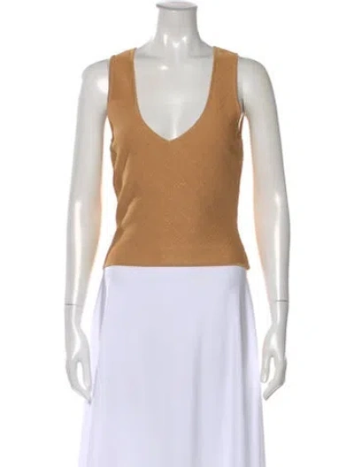 Pre-owned Herve Leger Patterned V-neck Top In Neutral
