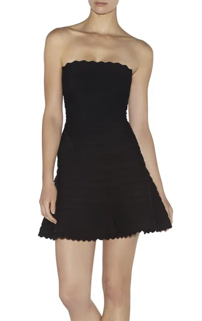 Herve Leger Phoebe Bandage Dress Size L In Black