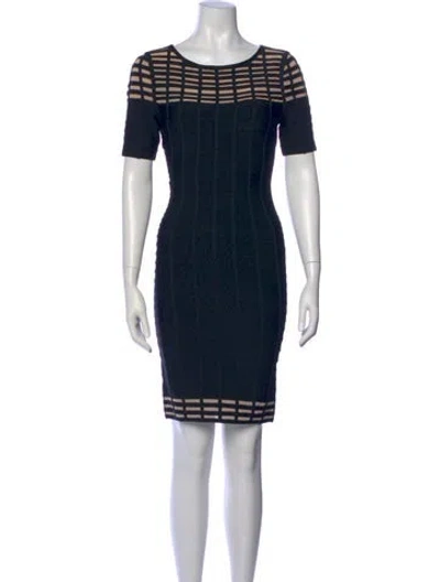 Pre-owned Herve Leger Plaid Print Mini Dress In Multi