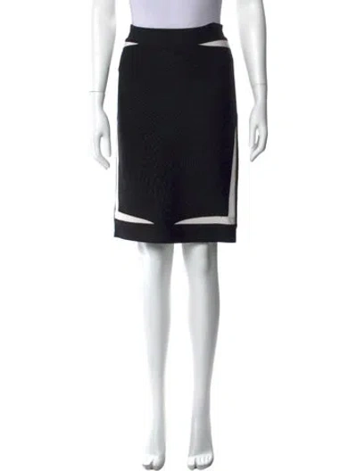 Pre-owned Herve Leger Pleated Accents Knee-length Skirt In Black