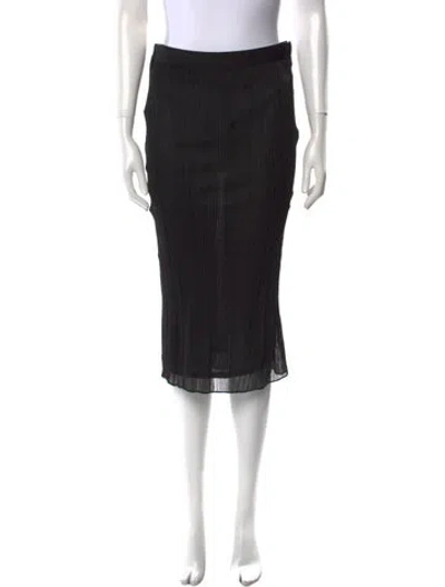 Pre-owned Herve Leger Pleated Accents Knee-length Skirt In Black