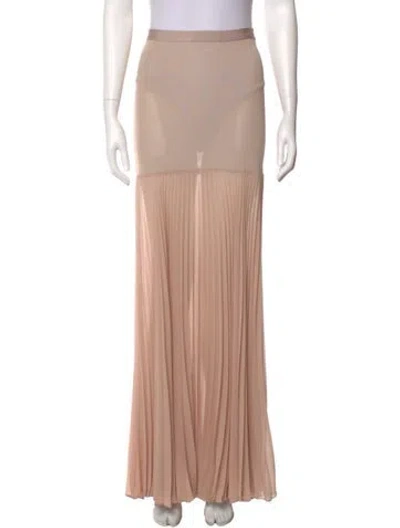 Pre-owned Herve Leger Pleated Accents Long Skirt In Neutral