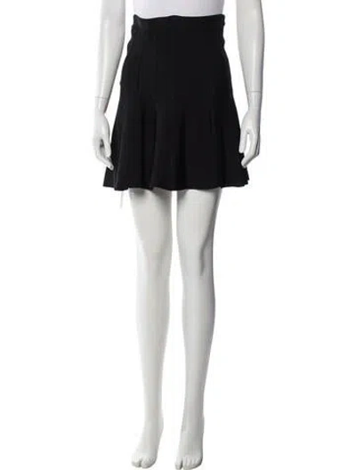 Pre-owned Herve Leger Pleated Accents Mini Skirt In Black