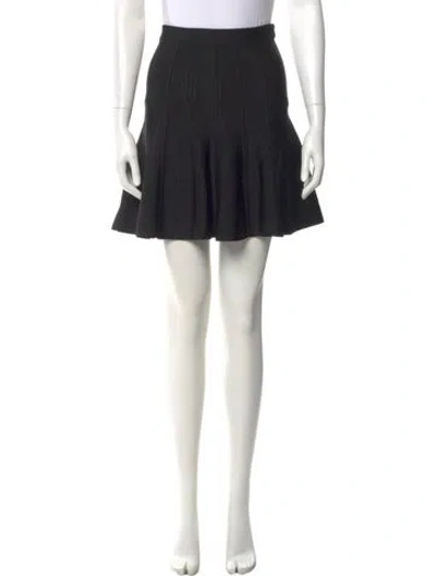 Pre-owned Herve Leger Pleated Accents Mini Skirt In Black