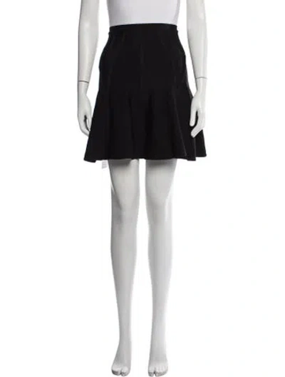 Pre-owned Herve Leger Pleated Accents Mini Skirt In Black