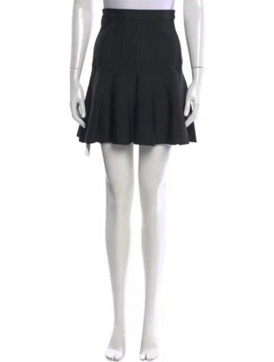 Pre-owned Herve Leger Pleated Accents Mini Skirt In Black