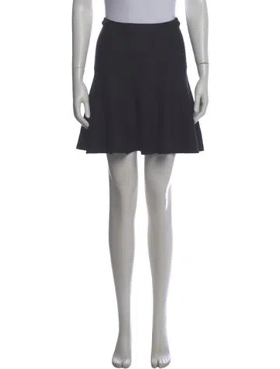 Pre-owned Herve Leger Pleated Accents Mini Skirt In Gray