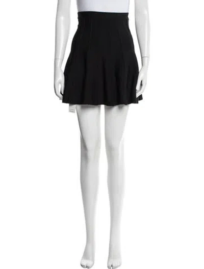 Pre-owned Herve Leger Pleated Accents Mini Skirt W/ Tags In Black