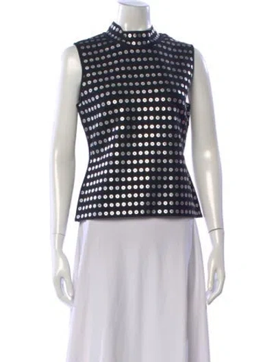 Pre-owned Herve Leger Polka Dot Print Mock Neck Top W/ Tags In Multicolor