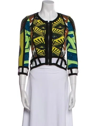 Pre-owned Herve Leger Printed Bolero In Multi