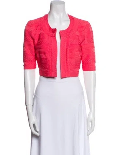 Pre-owned Herve Leger Printed Bolero In Pink