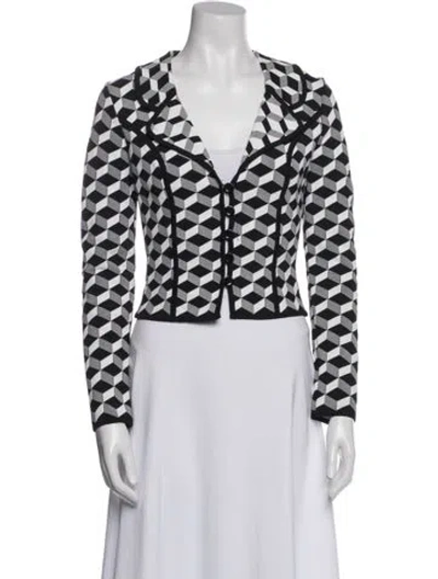 Pre-owned Herve Leger Printed Evening Jacket In White