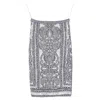 Herve Leger Printed Jacquard Mini Skirt In Black And White Rayon In Multi