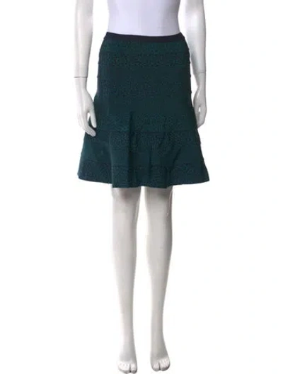 Pre-owned Herve Leger Printed Knee-length Skirt In Blue