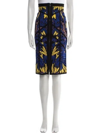 Pre-owned Herve Leger Printed Knee-length Skirt In Blue