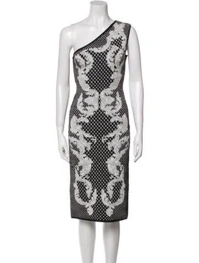 Pre-owned Herve Leger Printed Midi Length Dress W/ Tags In Multi