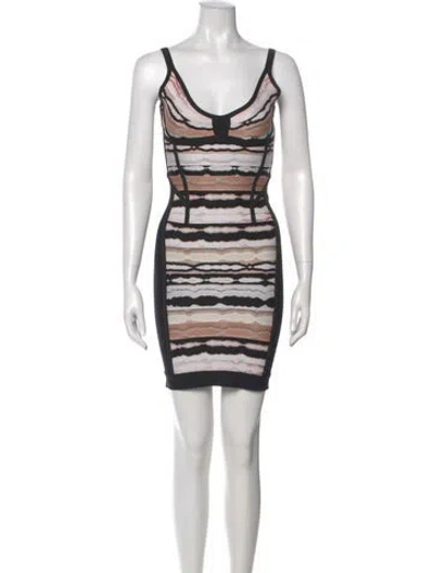 Pre-owned Herve Leger Printed Mini Dress