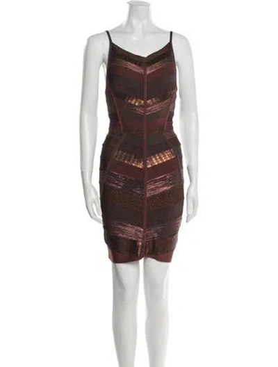 Pre-owned Herve Leger Printed Mini Dress