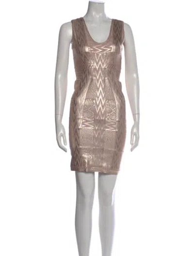 Pre-owned Herve Leger Printed Mini Dress