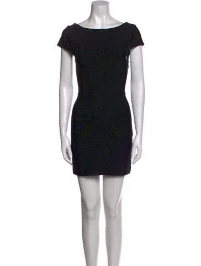 Pre-owned Herve Leger Printed Mini Dress In Black