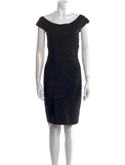 Pre-owned Herve Leger Printed Mini Dress In Black