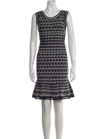 Pre-owned Herve Leger Printed Mini Dress In Black