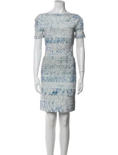 Pre-owned Herve Leger Printed Mini Dress In Blue
