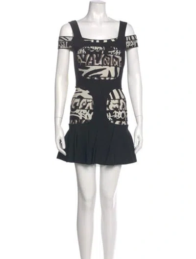 Pre-owned Herve Leger Printed Mini Dress In Multi