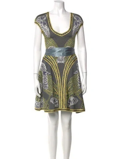Pre-owned Herve Leger Printed Mini Dress In Multi