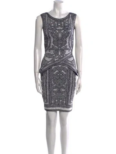 Pre-owned Herve Leger Printed Mini Dress In Multi