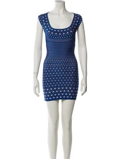 Pre-owned Herve Leger Printed Mini Dress In Multi