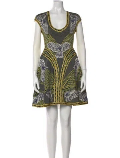 Pre-owned Herve Leger Printed Mini Dress In Multi