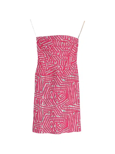 Pre-owned Herve Leger Printed Mini Dress In Pink