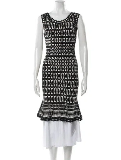 Pre-owned Herve Leger Printed Mini Dress W/ Tags In Black