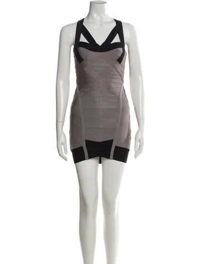 Pre-owned Herve Leger Printed Mini Dress W/ Tags In Multi