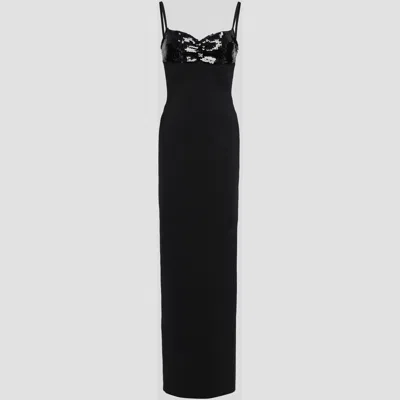 Pre-owned Herve Leger Rayon Gown L In Black