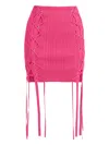 Herve Leger Rbbed Tie Mini Skirt In Pink