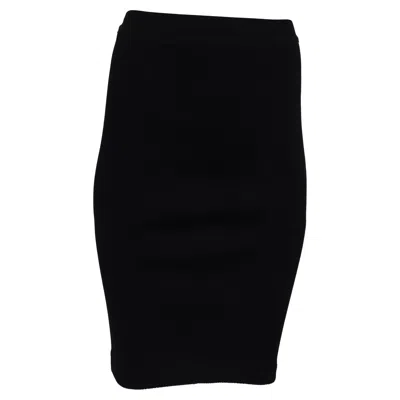 Herve Leger Ribbed Pencil Skirt In Black Rayon
