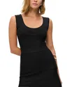 Herve Leger Ribbed Scoop Neck Tank Top In Black